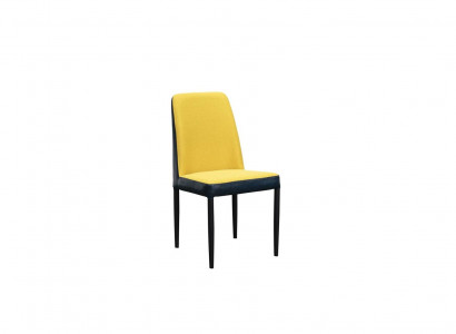 Chair 1x Dining Room Upholstered Chair Armchair TV Lounge Club Leather Textile Yellow